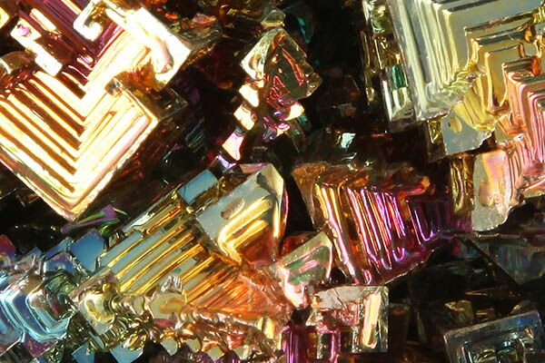Close up of tumbled Bismuth