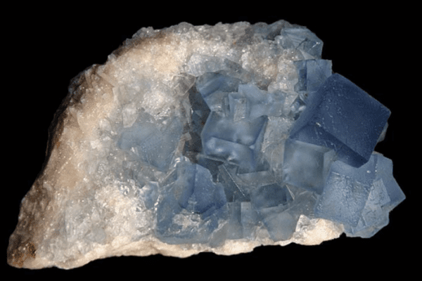Example of a natural Blue Fluorite mined in USA