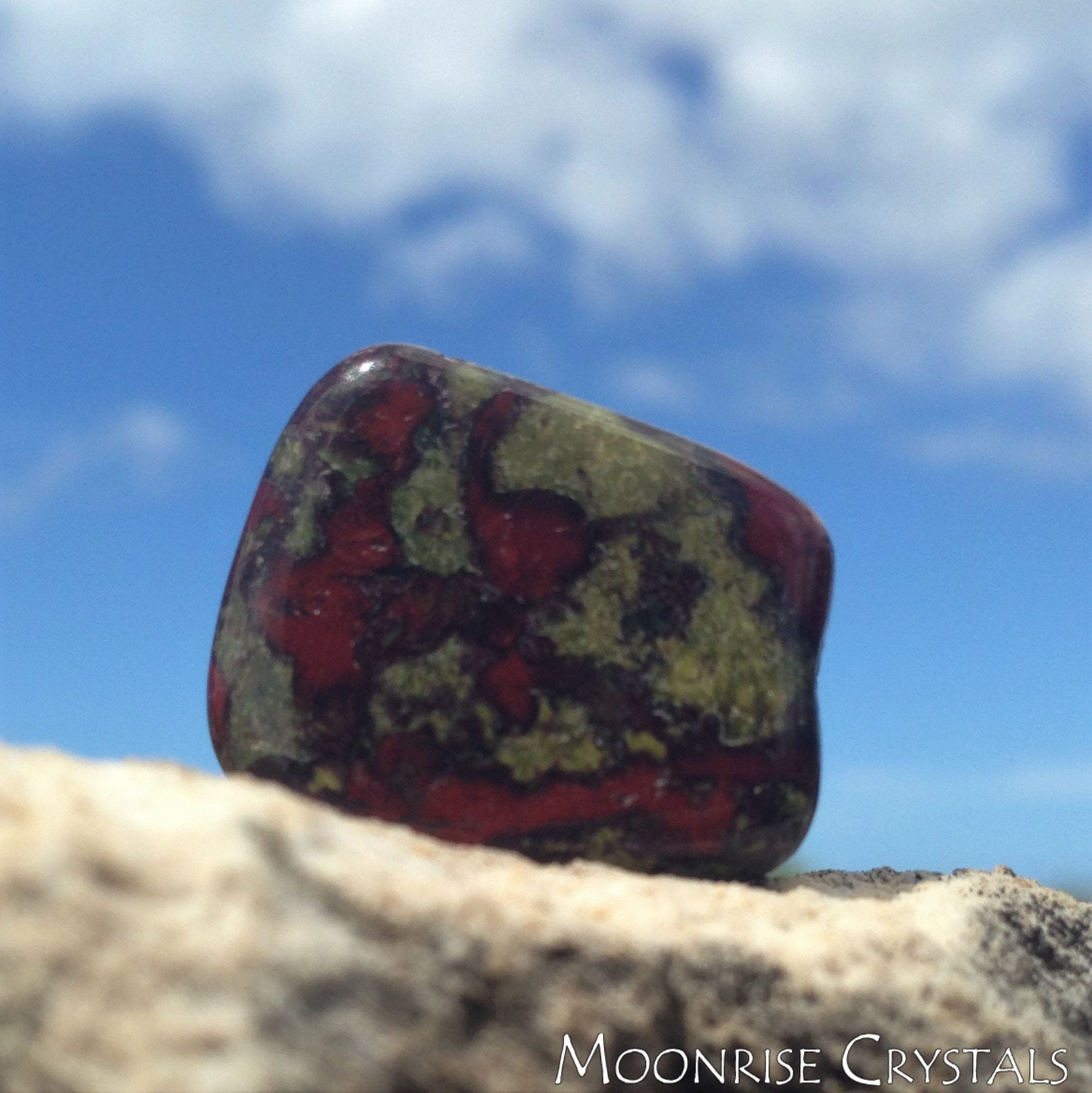 Dragonstone with bright blue sky behind it