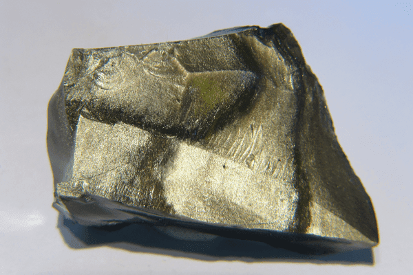Example of a natural Golden Sheen Obsidian mined in Morocco