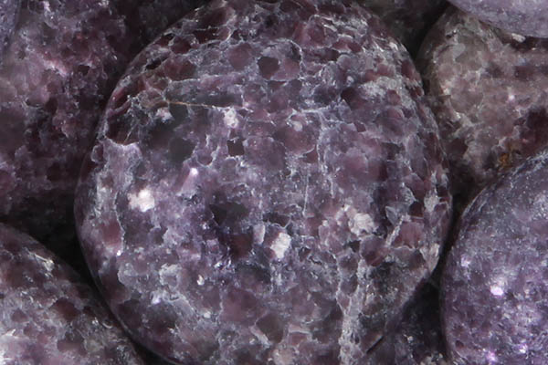 Close up of tumbled Lepidolite