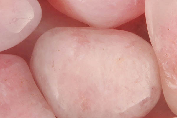 Close up of tumbled Morganite