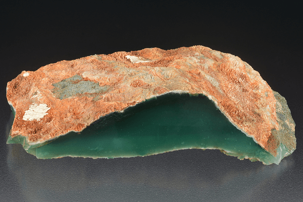 Example of a natural Chrome Chalcedony mined in Zimbabwe
