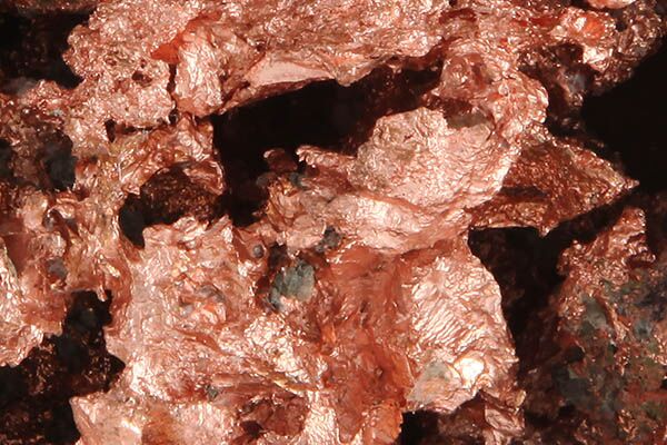 Close up of tumbled Copper