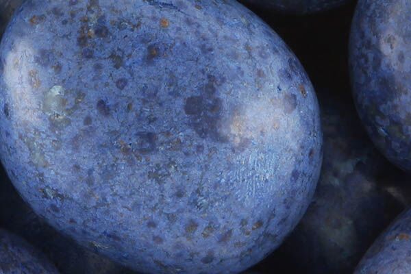 Close up of tumbled Dumortierite