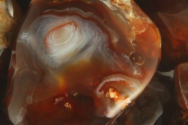 Close up of tumbled Fire Agate
