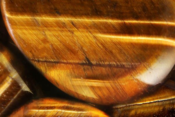 Close up of tumbled Gold Tiger's Eye