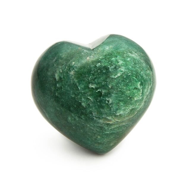 Puffy Green Avenutrine heart. Good shape with a rounded tip and very sparkly