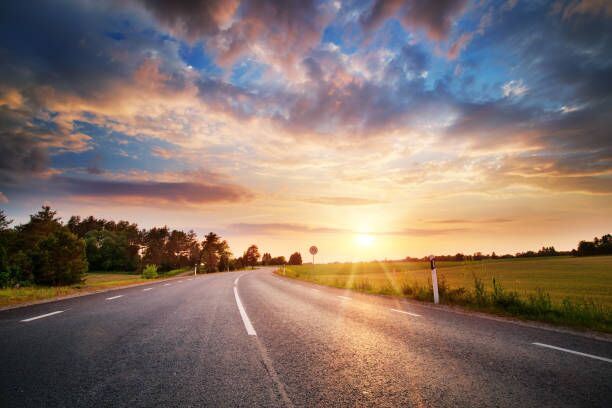 Highway at sunrise