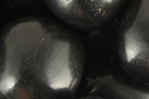 Close up of tumbled Onyx