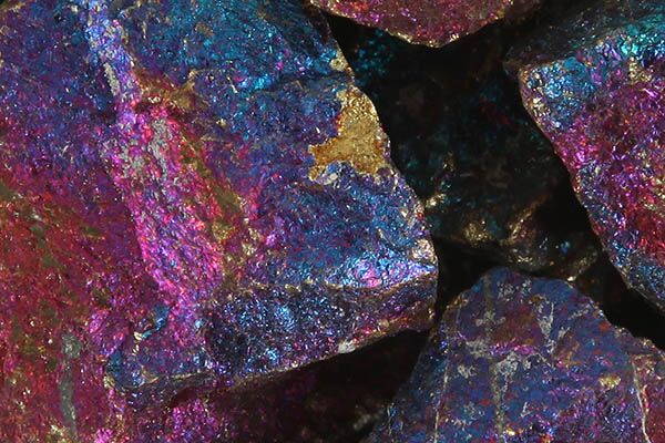 Close up of tumbled Peacock Ore