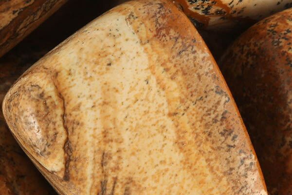 Close up of tumbled Picture Jasper
