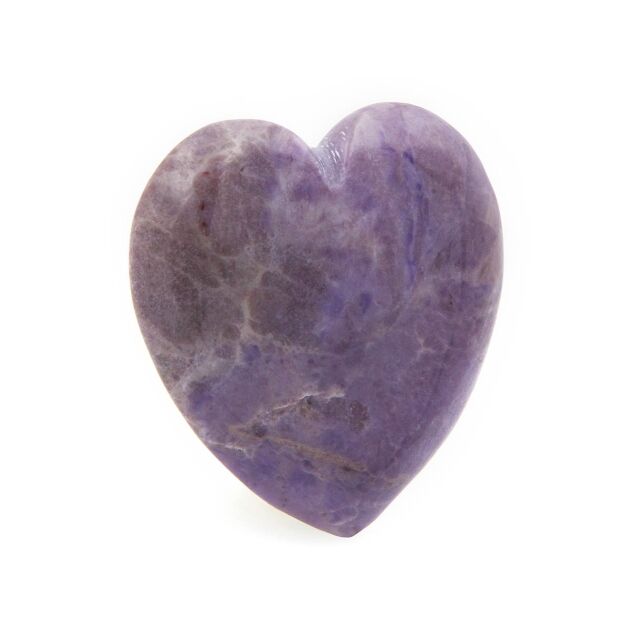 Flat Purple heart, perfectly smooth with a softly rounded tip. Purple and greyish