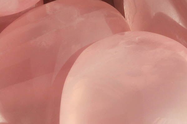 Close up of tumbled Rose Quartz