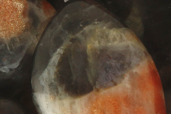 Close up of tumbled Sunstone Iolite