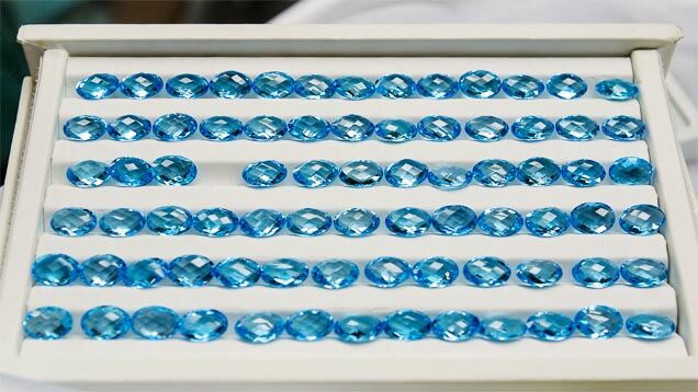 Fine gemstone Blue Topaz with a very consistent sky blue color