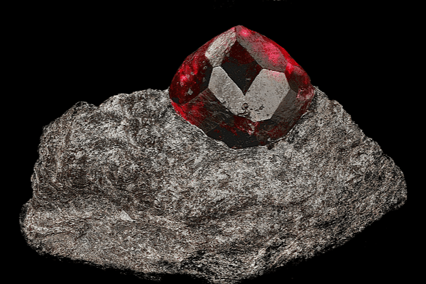 Almandine Garnet Example of a natural Almandine Garnet mined in USA