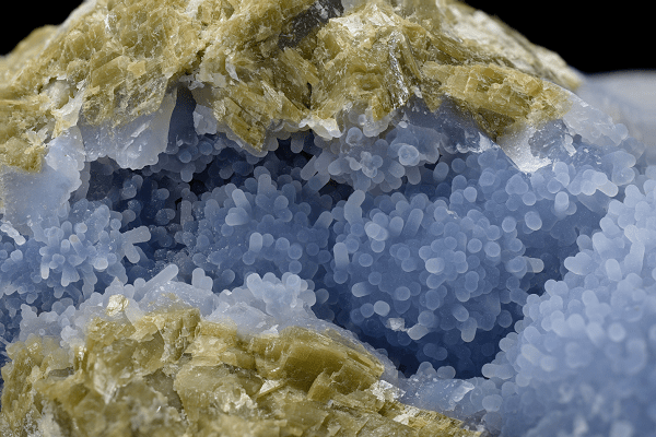 Blue Chalcedony Example of a natural Blue Chalcedony mined in Austria