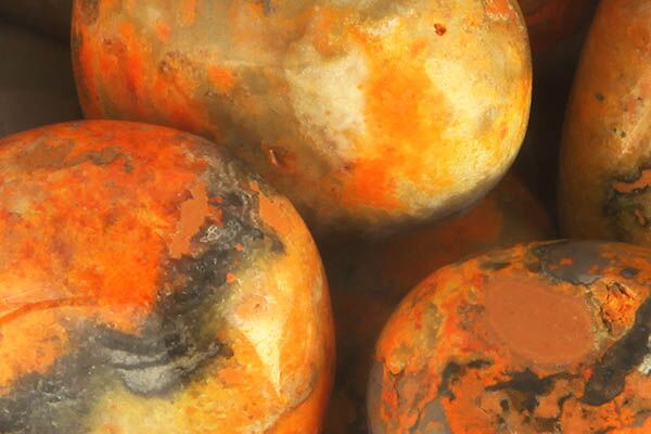 Close up of tumbled Bumble Bee Jasper