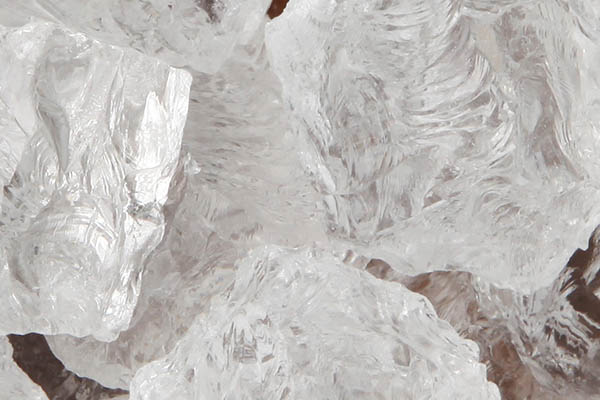 Clearn Quartz Cube Close up of tumbled Clear Quartz