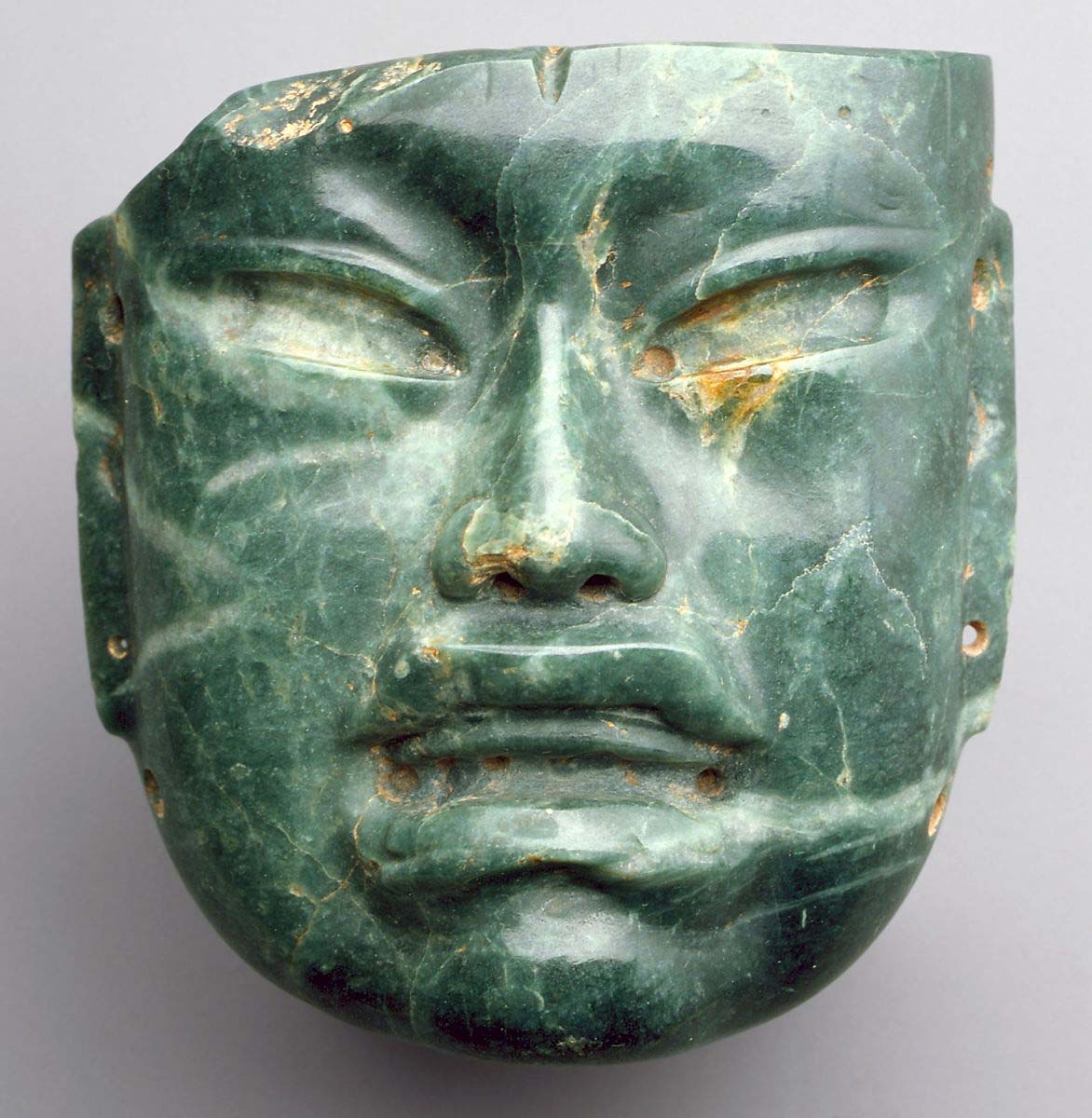 Olmec Jade Mask Olmec mask made of green jade