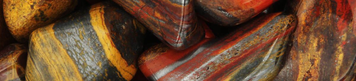 Close up of tumbled Tiger Iron