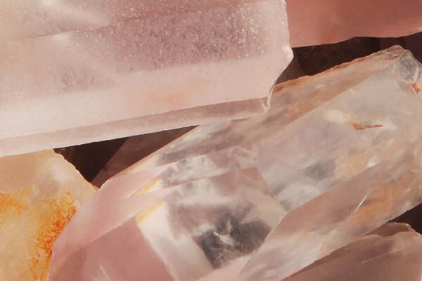 Close up of tumbled Lithium Quartz