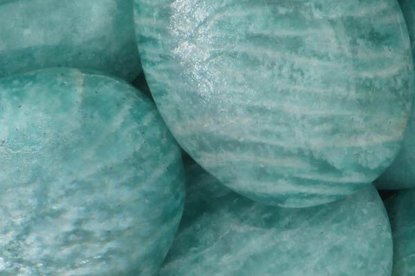 Close up of tumbled Amazonite