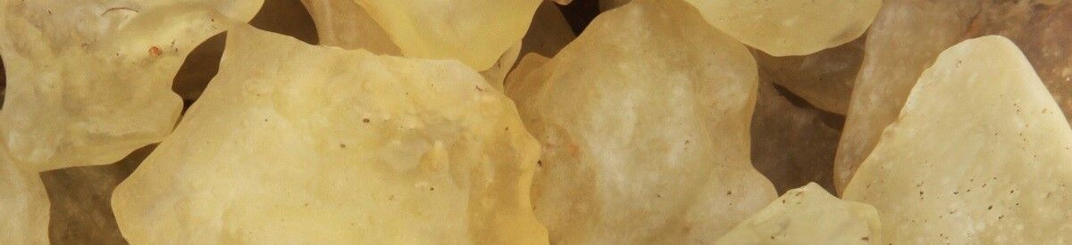 Close up of tumbled Libyan Desert Glass