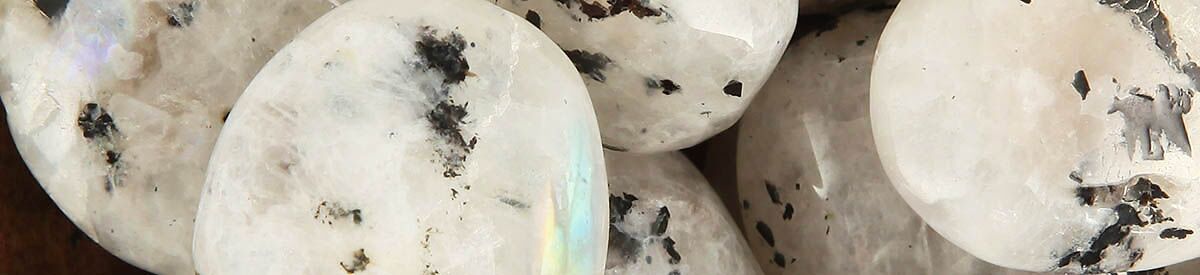 Close up of tumbled Moonstone Tourmaline