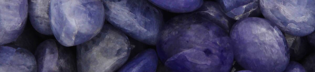 Close up of tumbled Tanzanite