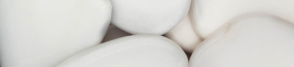 Close up of tumbled White Opal