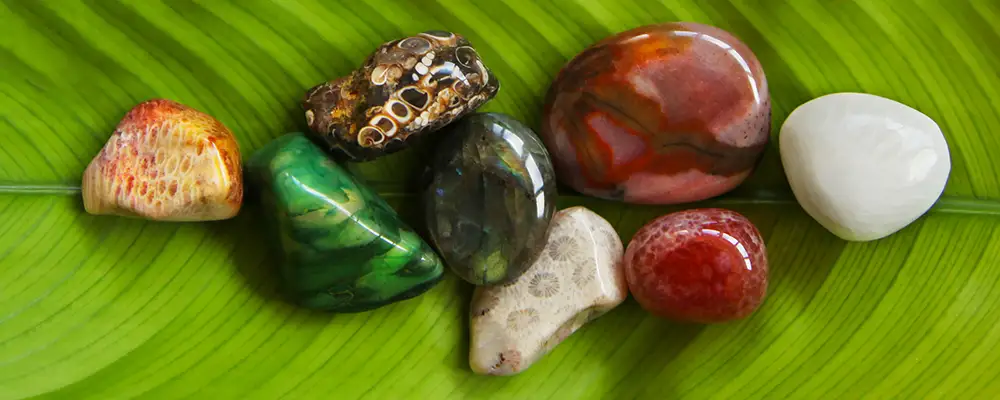 Colorful collection of crystals