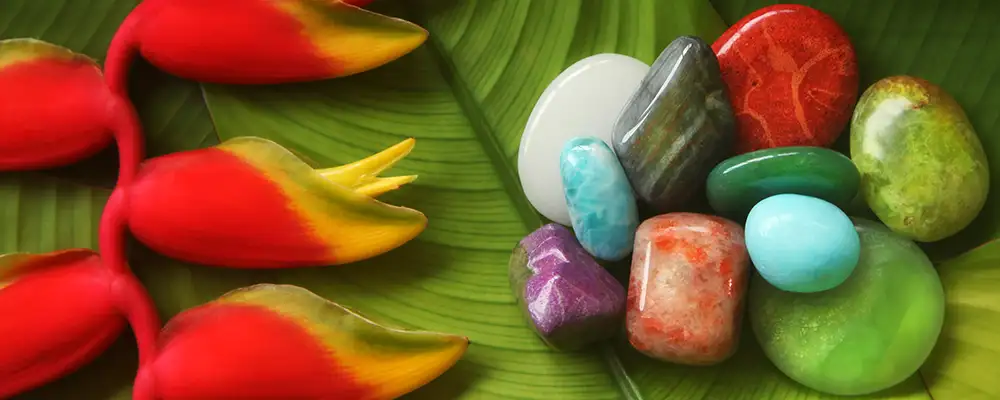 Colorful collection of crystals