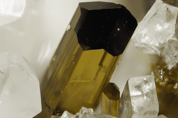Example of a natural Dravite Tourmaline mined in Switzerland