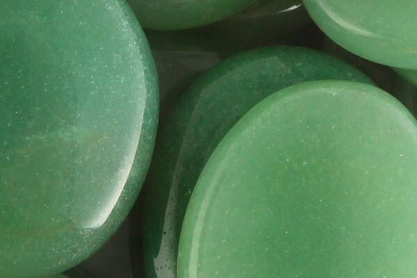 Close up of tumbled Chrome Chalcedony