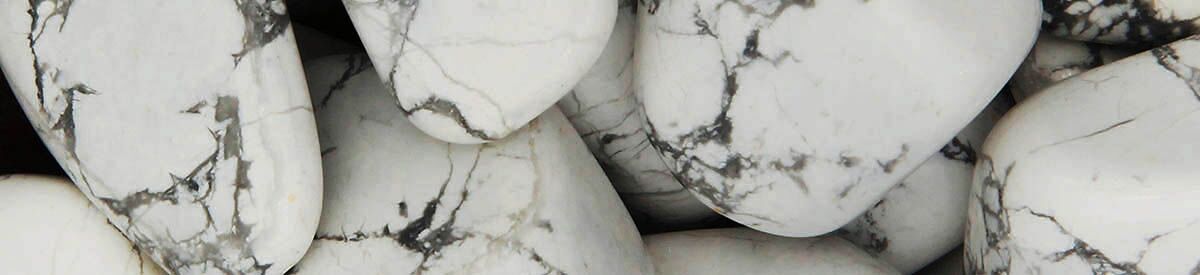 Close up of tumbled Howlite