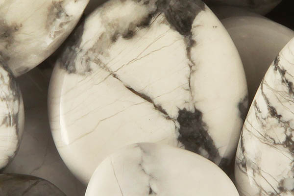 Close up of tumbled Magnesite
