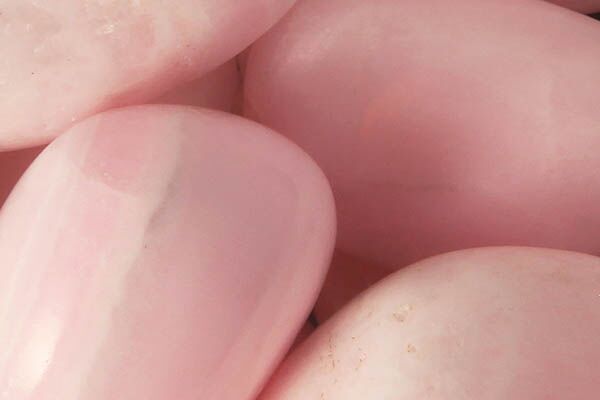 Close up of tumbled Mangano Calcite