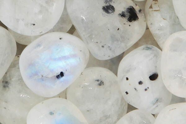 Close up of tumbled Moonstone Tourmaline