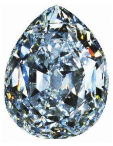 Star Of Africa a very large, faceted tear-drop shaped diamond