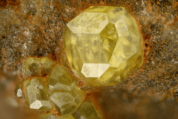 Example of a natural Andradite Garnet mined in USA